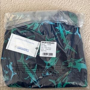 Boy’s Blue and Green Shark Print Shorts